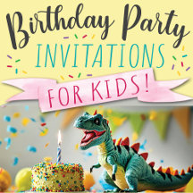 Fun Kids Theme Birthday Party Invitations