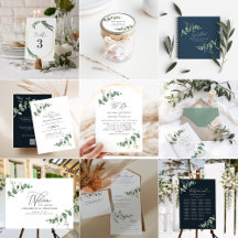 Modern Eucalyptus Elegant Simple Wedding