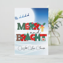 Watercolor Background Personalized Christmas Cards