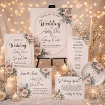 Elegant pink, blue, and cream floral wedding 