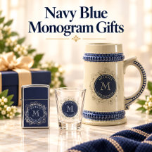 Personalized Navy Blue Groomsmen Gifts