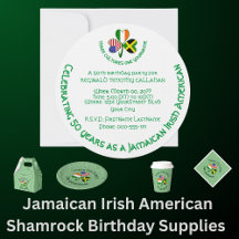 Jamaican Irish American Shamrock Birthday Supplies