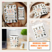 Whimsical Funny Animals 2nd Birthday Party 