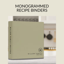 Monogrammed Recipe Binders