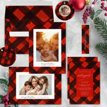 Modern Paint Red Black Plaid Christmas Collection