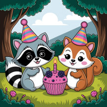 Girl's Forest Animals First Birthday Party