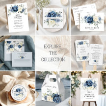 Dusty blue navy champagne ivory 