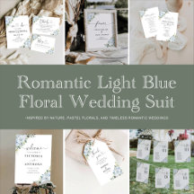 Romantic Light Blue Floral Wedding Suite