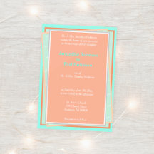 Cantaloupe Turquoise Blue Geometric Wedding 
