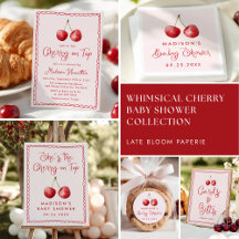 Whimsical Watercolor Cherry Baby Shower