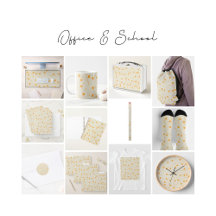 Orange Beige Retro Flower Pattern Office & School