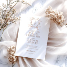 Bohemian floral crest wedding 