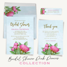 Bridal Shower Pink Peony Floral