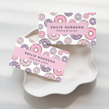 Pink and Purple Donuts Business Cards Collection