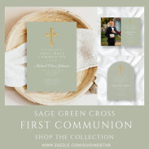 Elegant Sage Green First Communion Suite