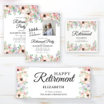 Elegant Pastel Floral Retirement Party
