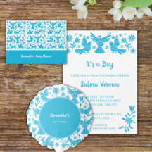 Blue or pink Otomi Baby Shower