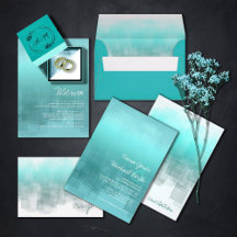 Watercolor Reflections Wedding Teal