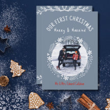 1st Christmas Merry & Married Dusty Blue