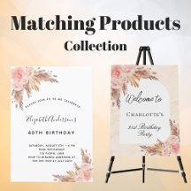 Birthday party - pampas grass rose gold