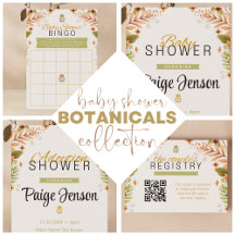Modern Green and Brown Botanicals Shower