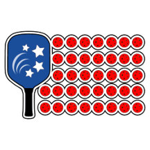 Patriotic Pickleball - Red, White, and Blue 