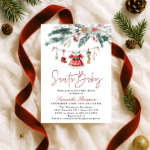 Santa Baby Girl Winter Holiday Baby Shower Theme