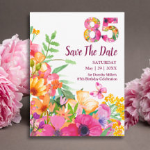 85th Birthday Floral Butterfly Celebration