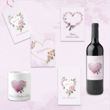 Pink Floral Valentine's Day