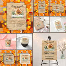 Cute Little Gobble Turkey Baby Shower 