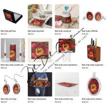 Gifts with red tulip design