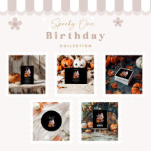 Checkered Ghost Halloween 1st Birthday