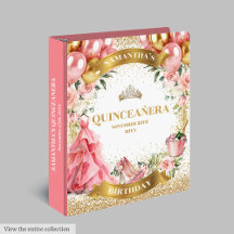 Blush Pink Gold Glitter Floral Quinceanera #9Q