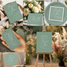 Sage Green Minimalist Bridal Shower Collection