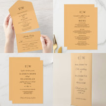 Elegant Simple Peach Monogram Wedding