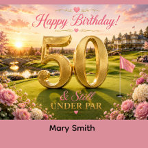 Golf 50th Birthday for Woman Golfer