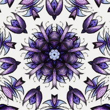 Abstract Lotus Flower Kaleidoscope Mandala Pattern
