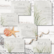 Boho Pampas Grass Minimal Modern Wedding Suite