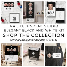 Nail Technician Studio Elegant Black And White Kit