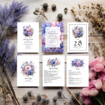 Petal Pink, Cornflower Blue & Mauve Purple Wedding
