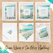 Beautiful Ocean Waves and Sea Glass Wedding