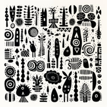 Black and White Abstract Nordic Elements