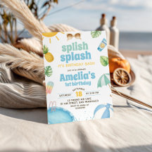 Splish Splash Pool Party 1st Birthday Collection