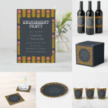 Groovy Retro 70s Floral Trendy Engagement Party