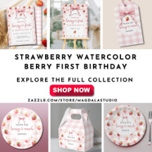 Strawberry Watercolor Berry First Birthday