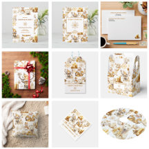 Gold and White Christmas Symbols