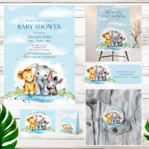 Cute Baby Safari Animals Baby Shower 