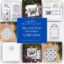 Blue and White Snowflake