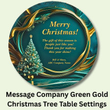 Message Company Green Gold Christmas Tree
