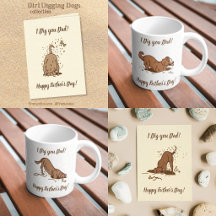 Dirt Digging Dogs - Pattern Father's Day dog dad. 